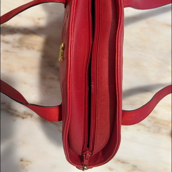 YSL Yves Saint Laurent Vintage Red Leather Arabesque hand bag! Very Rare - Picture 6 of 11